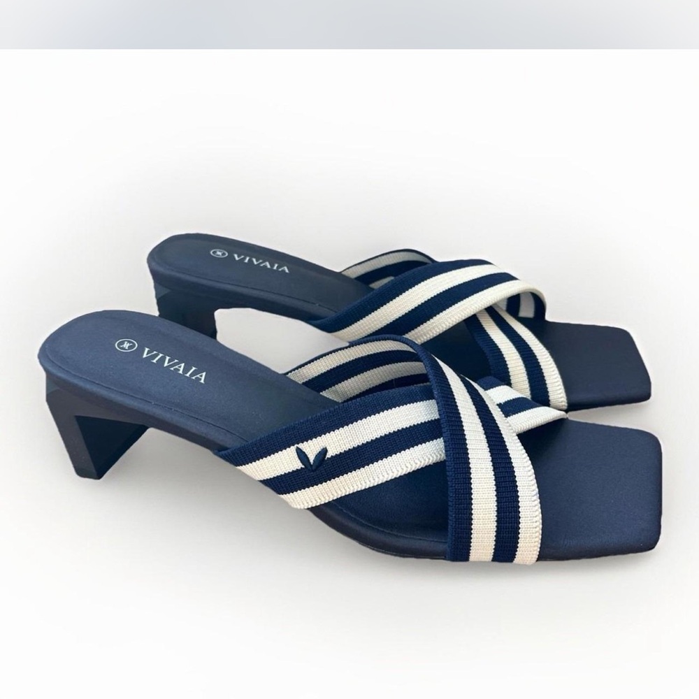 Vivaia Elegant Navy and White Heels